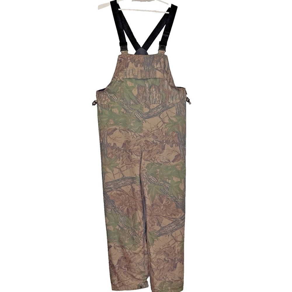 Vintage Water Pruf Walls Bib Overalls Sz Large Regular Realtree Camo Hunting USA